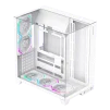 Cod. 372 Case GAMEMAX Infinity Pro WH / ATX / USB 3.0/USB-C / Diseño Vista Panorámica 3 lados vidrios templados / admite: refri. líquida 360° &amp; VGA 400mm / Incluye 5*fans ARGB 120mm (2*Post., 3*Infe.) + Controlador RGB AURA Sync - 7