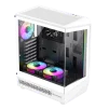 Cod. 350 Case GAMEMAX Vista COC AW WH/ ATX / USB-C, USB3.0, USB2.0 / panorámica de 262° vidrio templado / Arquitectura de refrigeración y overclocking COC 1*Turbo Fan P/MB / Incluye 5*Fans 120mm ARGB - 4