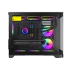 Cod. 346 Case GAMEMAX HYPE-M BK / M-ATX / 1*USB3.0, 2*USB2.0 / vidrio templado curvo panorámico / admite tarjetas NVIDIA Serie 4000 &amp; refri. líquida 360° / Incluye 3*Fans 120mm ARGB + Controlador PWM ARGB HUB - 3
