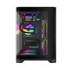 Cod. 346 Case GAMEMAX HYPE-M BK / M-ATX / 1*USB3.0, 2*USB2.0 / vidrio templado curvo panorámico / admite tarjetas NVIDIA Serie 4000 &amp; refri. líquida 360° / Incluye 3*Fans 120mm ARGB + Controlador PWM ARGB HUB - 2