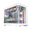 Cod. 347 Case GAMEMAX HYPE-M WH / M-ATX / 1*USB3.0, 2*USB2.0 / vidrio templado curvo panorámico / admite tarjetas NVIDIA Serie 4000 &amp; refri. líquida 360° / Incluye 3*Fans 120mm ARGB + Controlador PWM ARGB HUB - 1