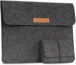 Cod. 097 Estuche 2 en 1 (Laptop +cargador) de fieltro acrilico INS PIN LS216 P/laptop de 14.0" / Gris oscuro