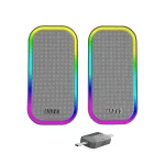 Cod. 246 Parlantes Gaming MARVO Havoc 20 Grey (SG-285) Estéreo 6W (2*3W) / Efectos LED RGB / Control de vol. / Jack 3.5 (Audio) + USB(Power)