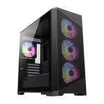 Cod. G:286 Case Gaming GAMEMAX Destroyer MB / lateral y vidrio templado / frontal malla / 1*USB3.0 + 2*USB2.0 / HD audio / Incluye: 4*ventiladores 12mm. ARGB