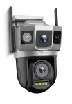 Cod. N:420 Cámara Smart ENV Dual Guard Pro 6MP P/Exterior 360° / 6 LEDs + 6 LEDs IR / Detección de movimiento + Alarma / Audio bidireccional / WiFi, RJ45 / Soporta microSD (hasta 128GB)