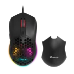 Cod. GX:184 Mouse Gaming XTRIKE ME GM-316 Negro / 7200DPI / Iluminación RGB (13 efectos) / Interfaz USB / cable: 1.5mt. / 6 botones / 2 conver desmontables