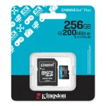 Cod. 318 Micro SD Kingston Canvas Go! Plus SDCG4 - 256GB / Clase10, UHS-I, U3, V30, A2 / 2en1 / 200MB/s / P/Gaming en móviles, Drones, Grabaciones 4K UHD y dispositivos Android™