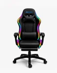 Cod. 1178 Silla Gamer Potenzza RGB Black / Iluminación RGB / Almohada cabeza y zona lumbar / reclinable 120º / Rotación 360° / Reposapiés retráctil
