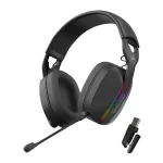 Cod. M:094 Headphone Inalámbricos MARVO Pulz 70W (HG9086W BK) / Trimodal: 2.4G(USB-A, USB-C) + Bluetooth® 5.3 + Cableado / Luces RGB / Mic. omnidireccional extraíble / Bat.: 800mAh / Compatible: PC, Android, Mac OS,IOS,PS4,PS5,XBOX ONE