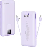 Cod. 257 Power Bank con cables integrados CHARMAST C2046S / 20.000 mAh, 20 W / Puertos: 4*salidas, 2*entradas / Ultra Slim / pantalla LED / Compatible: iPhone 16/15/14/13 y Samsung, Google y iPad