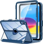 Cod. E:150 Estuche MoKo P/ iPad (A16) 11ª Gen. 11" (2025) & iPad 10ª Gen. 10.9"(2022) / Con porta Lápiz / parte trasera transparente / Protector de pantalla integrado / Azul marino