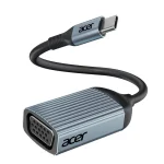Cod. 170 Adaptador de Video ACER ODK430 de USB Tipo-C (macho) a VGA (hembra) / 1080p FHD / Thunderbolt 3/4 a VGA / Carcasa de aluminio