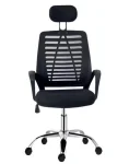 Cod. 1188 Silla de Oficina Ergonómica / Apoya cabeza mesh / Espaldar de malla / Altura regulable / Rotación 360°