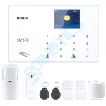 Cod. 403  Kit Sistema de Alarma Wi-Fi&GSM TUREON TUR-G30 / Central con Pantalla LCD y teclado táctil / Control APP TuyaSmart/SmartLife / 1*Detector de movimiento / 1*Sensor magnético / 2*controles / 2*magnéticos RFID / Sirena 100dB