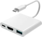 Cod. 475 Adaptador multipuertos 3en1 INS HU-352 de USB-C a 1*P/Salida HDMI 4K + 1*P/USB 3.0 + 1*P/USB-C (PD) / blanco