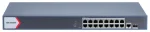 Cod. 134  Switch PoE Gigabit HIKVISION Smart Managed DS-3E1518P-EI/M / 16*Puertos PoE Gigabit (130 Watts) + 1*Uplink G.+ 1*SFP fibra óptica / hasta 300 metros / Gestión remota Hik-Partner Pro / Protección 6kV / Rack / carcasa metálica