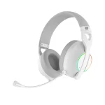 Cod. 114  Headphone HP DHE-8003U WH / iluminación RGB / Mic. omnidireccional / control vol. y mic. / Interfaz USB 7.1 / Cable trenzado 2.0 m