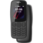 Cod. 318 NOKIA 106 Dual SIM 2G (TA-1114) / 1.8" Display / Bat. larga duración (15.7H conversación) / Alm. 2000 contactos / LED touch, Radio FM, juegos integrados / Black