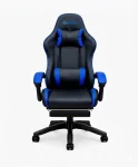 Cod. 1204 Silla Gamer Potenzza Black/Blue / Almohada cabeza y zona lumbar / reclinable 120º / Rotación 360° / Reposapiés retráctil