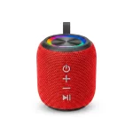 Cod. 257 Parlante Bluetooth 5.0 HS-099C / Sonido 360° / 5W / LED-RGB / Radio FM / Lector USB y MicroSD / Bat. Recargable 1200mAh - Rojo