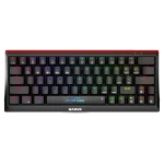Cod. M:251 Teclado Mecánico MARVO KG962W / Tri-modo: (Wireless 2.4G + BT 5.0 & cableado) / 63 teclas / Jixian Azul / Clásico Compacto 60% / RGB Rainbow (12 modos) / Bat. 1200 mA / Español