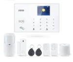 Cod. 403  Kit Sistema de Alarma Wi-Fi&GSM TUREON TUR-G30 / Central con Pantalla LCD y teclado táctil / Control APP TuyaSmart/SmartLife / 1*Detector de movimiento / 1*Sensor magnético / 2*controles / 2*magnéticos RFID / Sirena 100dB
