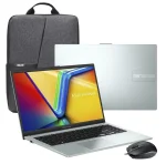 Cod AS:1809 Kit ASUS VivoBook Go 15 (E1504F) / AMD® Ryzen™ 5 7520U / 16 GB LPDDR5 / 512GB NVMe™ SSD / 15.6" FHD / Sin Sistema (OS) / Wi-Fi 6E& BT 5.3 / Lector de Huellas / Teclado Español alfanumérico / Grey Green + Mochila Asus + Mouse Óptico Asus