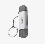 Cod. 705 Lector de tarjetas SD/MicroSD HIKSEMI CR01 / Interfaz: USB-A 3.0 y Tipo-C / Lectura simultánea Dual 5Gbps / Compatibilidad Universal: Windows/MacOS /Linux/Android / Aleación de aluminio