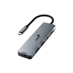 Cod. 375 Hub Multipuertos Genius UH-500 5 en 1 / Interfaz: USB-C a 1*HDMI 4K@60Hz, 1*USB-C PD (Carga rápida 100W), 2*USB-A 3.0 & 1*USB-C 5G, / Compatible: Windows®, Mac OS, Android, Apple IOS / Plug & play