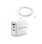 Cod. 263 Cargador de pared Pavareal K71 3EN1 (1*USB-A + 2*USB-C) 40W (Carga rápida) / incl. Cable USB-C
