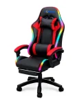 Cod. 1180 Silla Gamer Potenzza RGB Black/Red / Iluminación RGB / Almohada cabeza y zona lumbar / reclinable 120º / Rotación 360° / Reposapiés retráctil