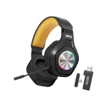 Cod. 125 Headphone Inalámbricos MARVO Pulz 80W (HG9084W) / Trimodal: 2.4G(USB-A, USB-C) + Bluetooth® 5.3 + Cableado / Luces RGB / Mic. omnidireccional extraíble / Bat.: 1000 mAh / Compatible: PC, Android, Mac OS,IOS,PS4,PS5,XBOX ONE