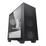 Cod. 143 Case Gaming GAMEMAX Aero Mini Eco / MATX / Panel frontal Mesh / tapa lateral vidrio templado / USB3.0 + USB 2.0 / HD audio / Incluye 4*ventiladores Black 12cm