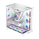 Cod 343 Case GAMEMAX Infinity Plus White / ATX / USB3.1/USB-C / Diseño Vista Panorámica 3 lados vidrios templados / cables y tubos ocultos / admite: refri. líquida 360°, VGA 400mm & soporta hasta 8 fans