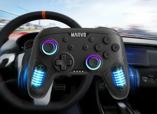 Cod. 078 Control de juegos Inal&aacute;mbrico MARVO Pact 60 (GT-80) / Bluetooth&reg; 5.0 / Bater&iacute;a 800mAh / vibraci&oacute;n dual / Joysticks RGB / 20 botones (M1/M2 Programables) / Compatible: Switch, PC, Android, IOS