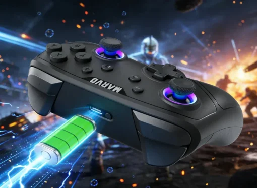 Cod. 078 Control de juegos Inal&aacute;mbrico MARVO Pact 60 (GT-80) / Bluetooth&reg; 5.0 / Bater&iacute;a 800mAh / vibraci&oacute;n dual / Joysticks RGB / 20 botones (M1/M2 Programables) / Compatible: Switch, PC, Android, IOS