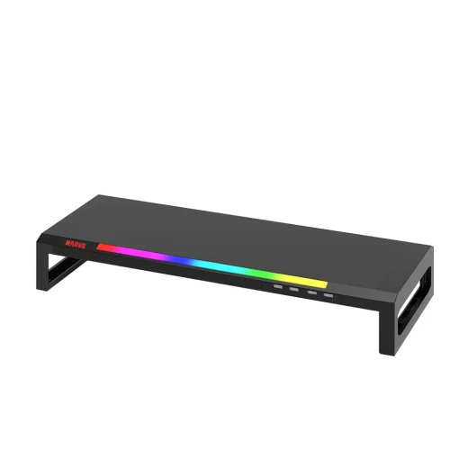 Cod. 977 Base para Monitor MARVO DZ-01 / Iluminación RGB con efectos / 4*Puertos HUB USB 2.0 / cable 1.6 m / Dimensión: 520*198*80 m