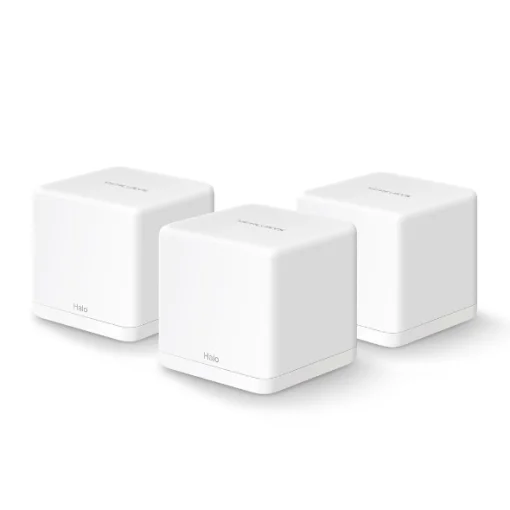 Cod. 100 Sistema Wi-Fi 5 Mesh AC1300 MERCUSYS Halo H30G (3-Pack) / 1,3 Gbps / T&eacute;c.MU-MIMO &amp; Beamforming / P. Gigabit x2 / Control y confi. con APP / Conecta hasta 100 dispositivos / cubre hasta 320m&sup2;