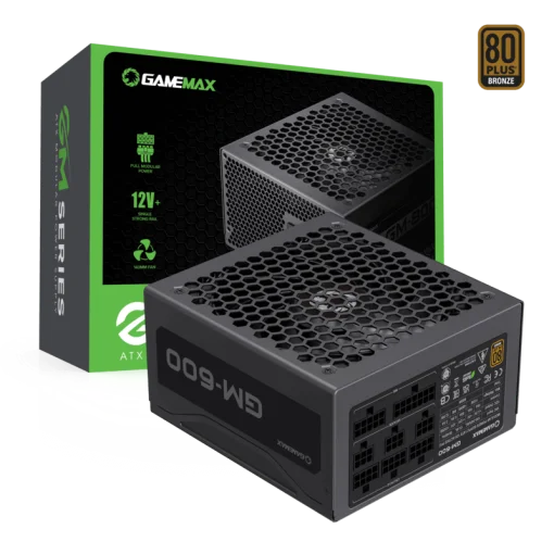 Cod. G:129 Fuente de Poder GAMEMAX GM-600 Modular / 600Watts / Certificación 80 Plus Bronze / 14CM Ventilador /100-240V/ATX P/PC