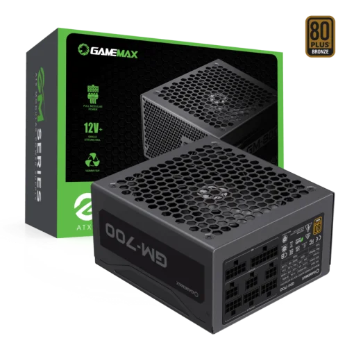 Cod. G:130 Fuente de Poder GAMEMAX GM-700 Modular / 700Watts / Certificación 80 Plus Bronze / 14CM Ventilador /100-240V/ATX P/PC