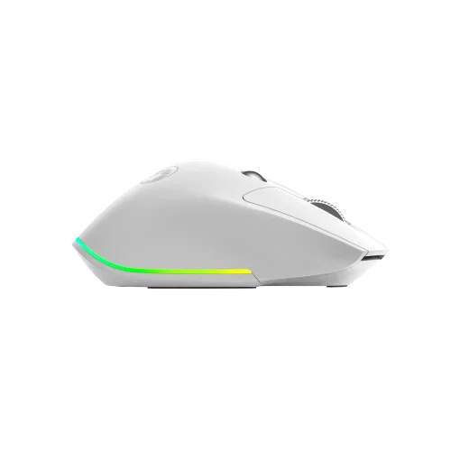 Cod. GM:200 Mouse Ergonómico MARVO G803W WH / Dual Inalámbrico 2.4G + Bluetooth / 4000DPI / Iluminación RGB / 6 botones + doble rueda de desplazamiento / batería 500mAh / blanco