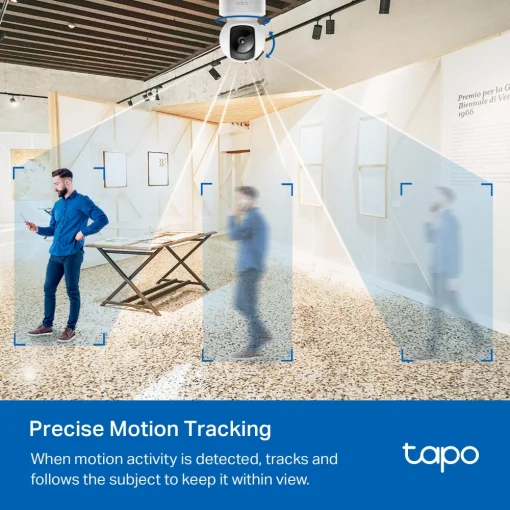 Cod. 336 C&aacute;mara Smart TP-link Tapo C202 360&ordm; FHD / vista nocturna 12 M / Seguimiento Inteligente de movimiento / Audio bidireccional / Alarma luz y sonido / soporta: microSD (hasta 512GB) / compatible: Google Home y Amazon Alexa.