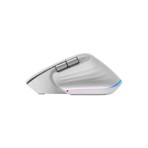Cod. GM:200 Mouse Ergonómico MARVO G803W WH / Dual Inalámbrico 2.4G + Bluetooth / 4000DPI / Iluminación RGB / 6 botones + doble rueda de desplazamiento / batería 500mAh / blanco