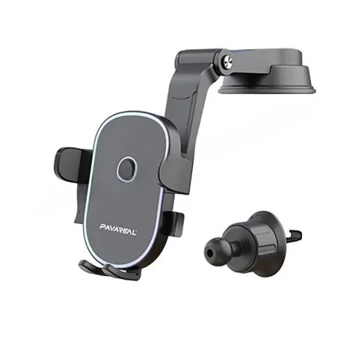 Cod. 1095  Soporte de celular P/Auto Pavareal CH75 / 2en1 en rejilla de aire &amp; tablero / Gira 360&deg; / Material: ABS+PC