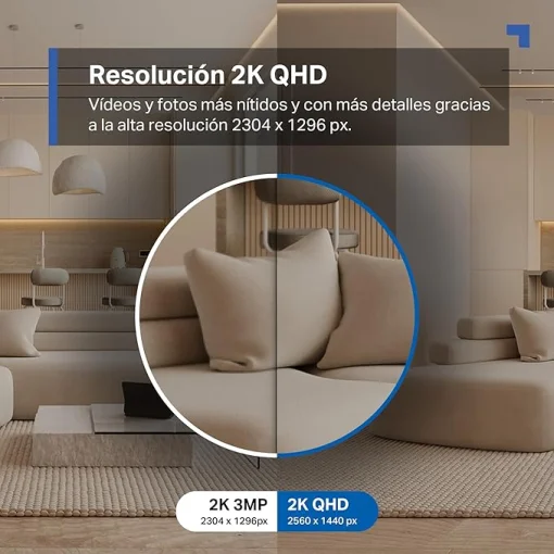 Cod. 347 C&aacute;mara Smart TP-link Tapo C212 360&ordm; 2K 3MP/ Vista Nocturna Adv. / Detecci&oacute;n y Seguimiento de personas / Zonas act. personalizables / Alarma luz y sonido / Audio bidireccional / Soporta: microSD (hasta 512GB) / compatible: Google Home y&nbsp;Alexa.