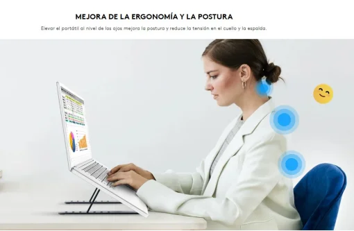 Cod.B:1121 Base Netebook Genius G-Stand M250 / Plegable / altura ajustable (7 niveles) / hasta 17&quot; de 15Kg. / Compatible: Laptop, Tablet o Teléfono / aluminio + silicona antideslizante