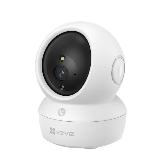 Cod. 333 Cámara Smart 360° EZVIZ H6c Pro 2K / Visión Nocturna a Color / Modo patrulla / Detección (AI) Personas y ruidos fuertes / Seg. automát. / Audio bidireccional y botón llamada / Compatible: Alexa y google home / Soporta microSD hasta 512GB