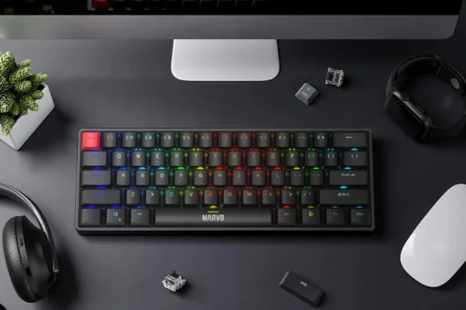 Cod. 282  Teclado Mec&aacute;nico MARVO Saber 61 (KG933G SP) / Switch rojo / Retroiluminaci&oacute;n RGB din&aacute;mica / Full Anti-ghosting / USB,&nbsp;1.8m / 62 teclas Espa&ntilde;ol