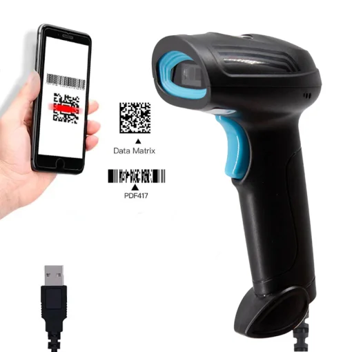 Cod. 1024 Lector de C&oacute;digos de barras &amp; QR L&aacute;ser 2D scanner S50 / Lectura hasta 10 cm /Plug and Play / USB