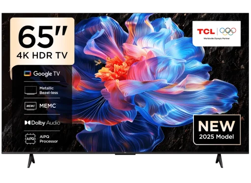 Cod. 118 Smart TV TCL 65&quot; 4K 65P6K HDR 10+ MEMC / Google TV / AiPQ / Dynamic Color / Bisel Metálico / Panel HVA / HDMI 2.1, USB 3.0 / WiFi 5 &amp; BT5.2 / Dolby audio 10W*2 / Google Cast / Control remoto por voz